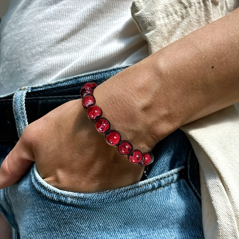 Adjustable Colorful Glass Bead Bracelet Friendship Gift